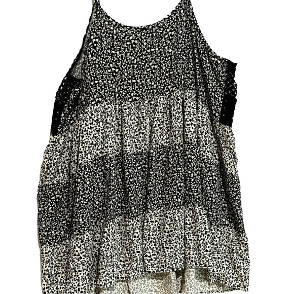 Eyeshadow women's Floral Crochet Babydoll Mini Dress top Sz 4X ruffle boho chic - Picture 7 of 9